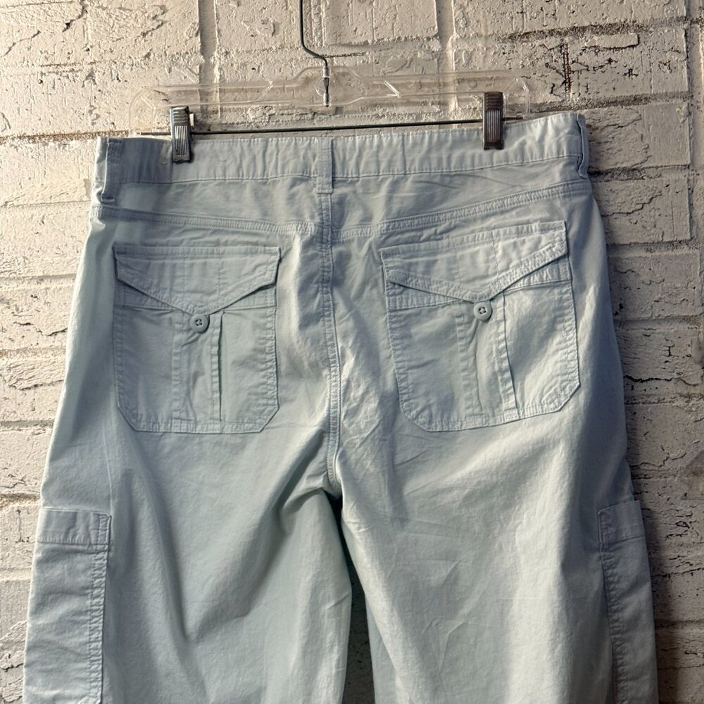 American Eagle Light /blue Cargo Capri Pants Size 12 Stretch Utility Y2K - Picture 7 of 13